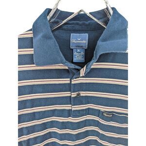 Faconnable Mens Polo Shirt Stripes Blue XL